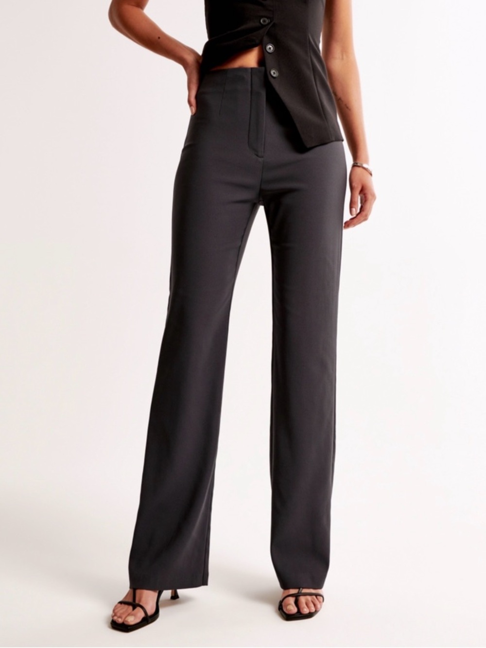 Abercrombie & Fitch Slim Boot Pants in Dark Grey 27R